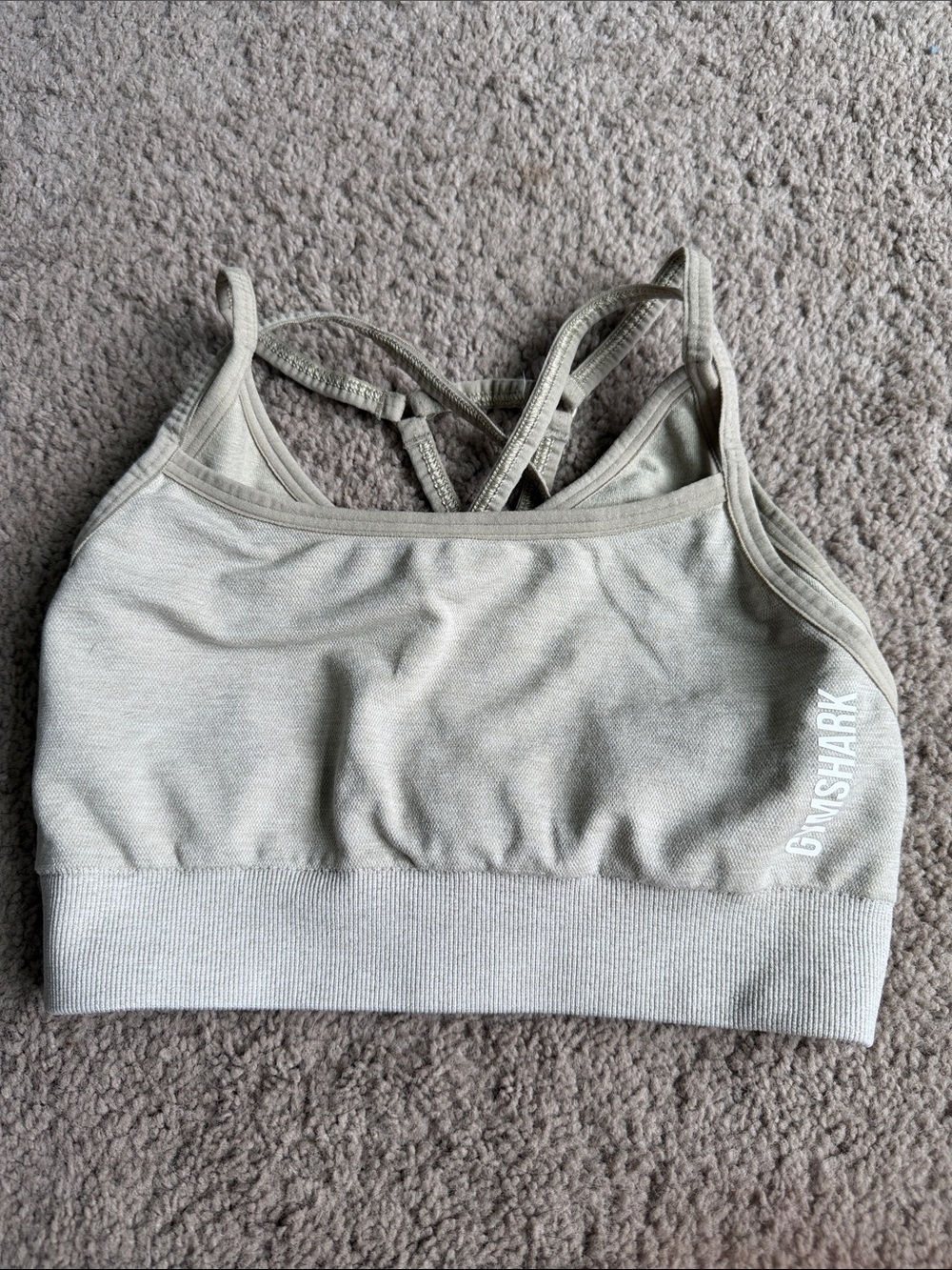 Gymshark Sage Green Seamless Strappy Sports Bra